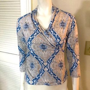 J. McLaughlin Wrap Top Paisley S